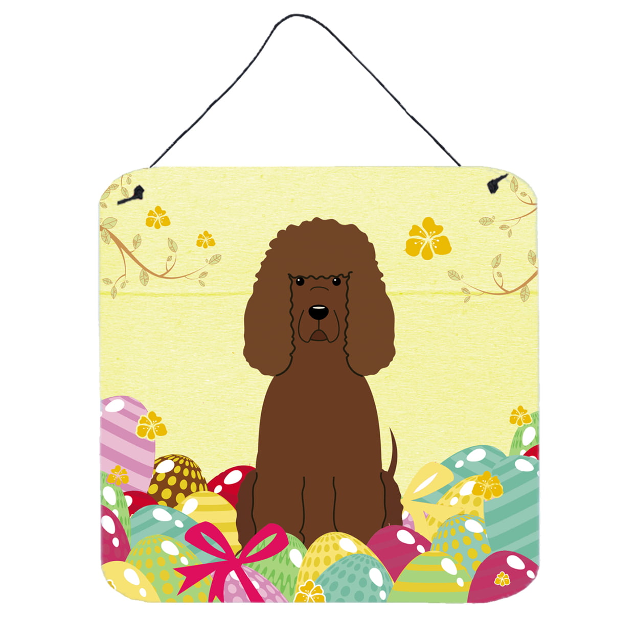 BB6063DS66 Easter Eggs Irish Water Spaniel Wall or Door Hanging Prints