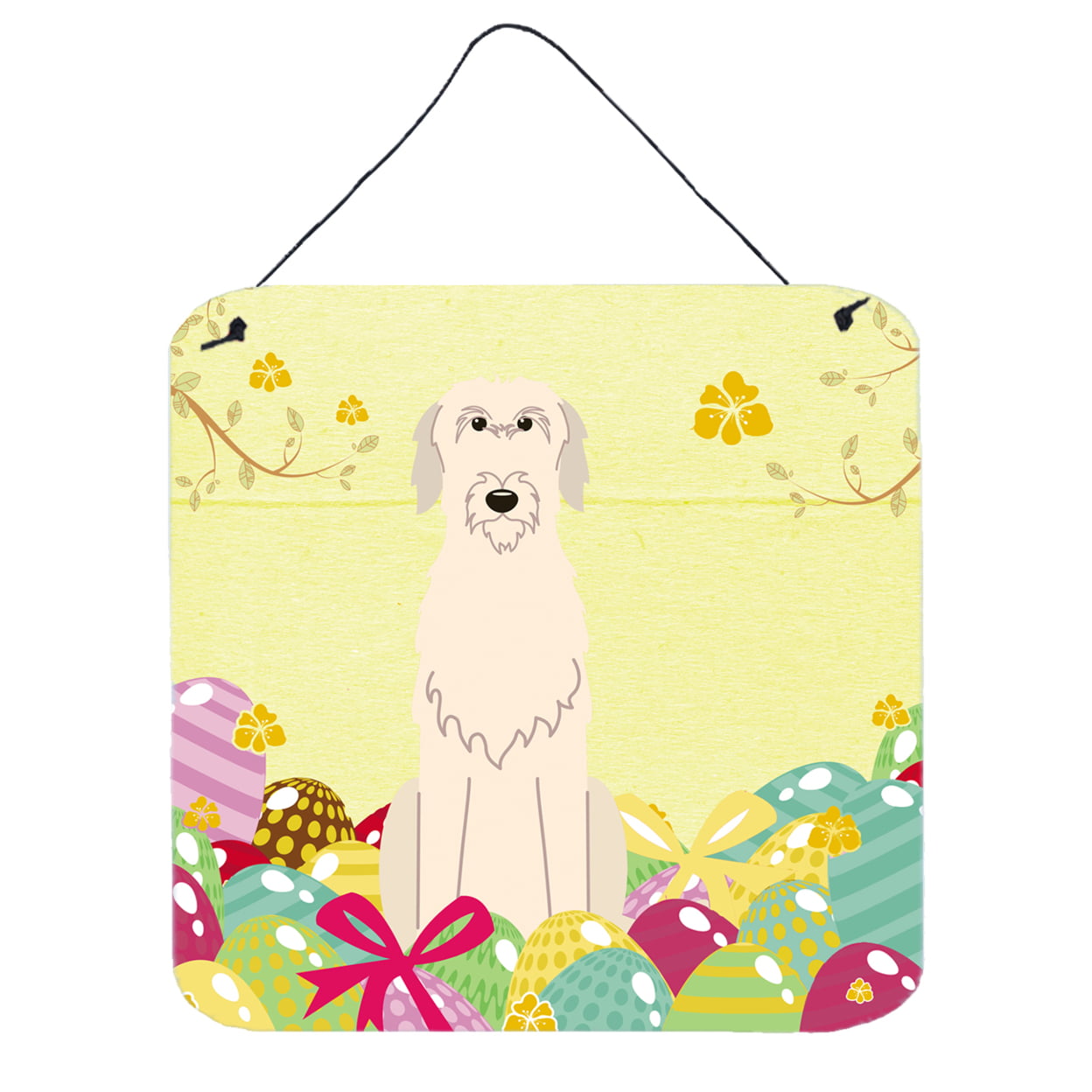 Easter Eggs Irish Wolfhound Wall or Door Hanging Prints