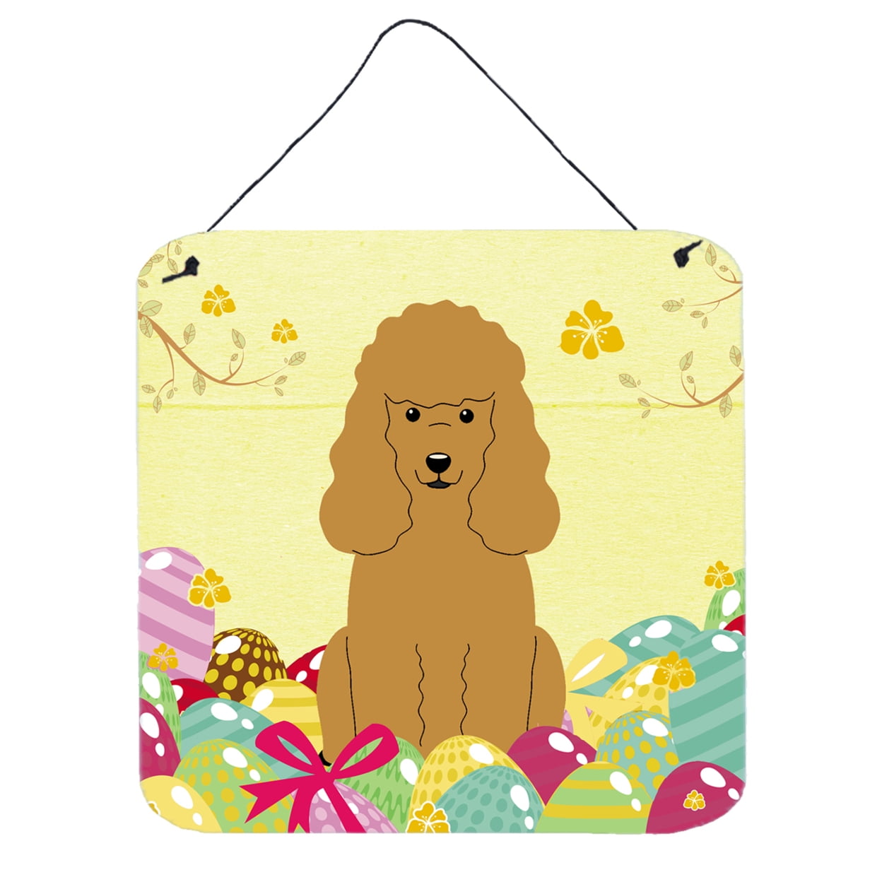 Easter Eggs Poodle Tan Wall or Door Hanging Prints