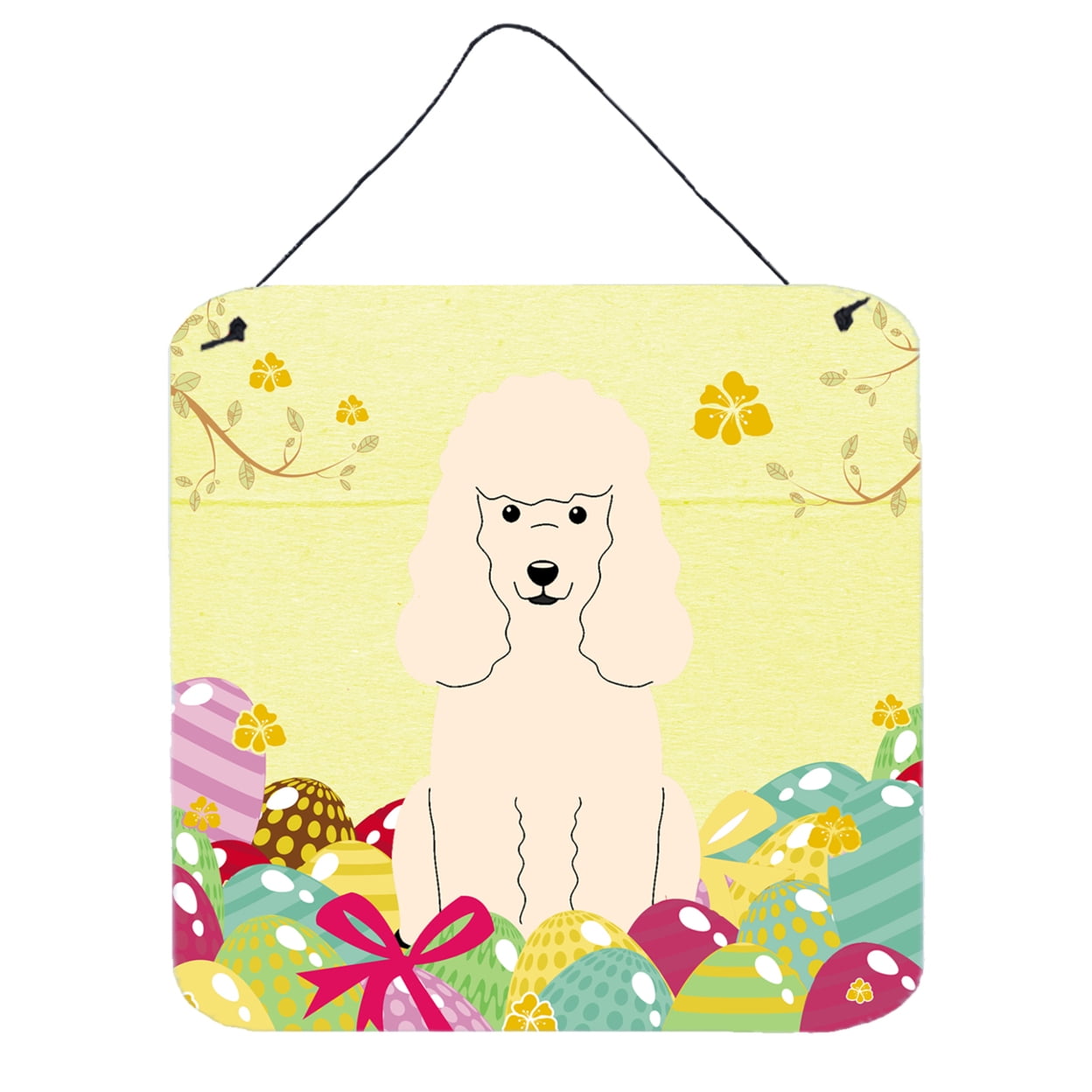 Easter Eggs Poodle White Wall or Door Hanging Prints