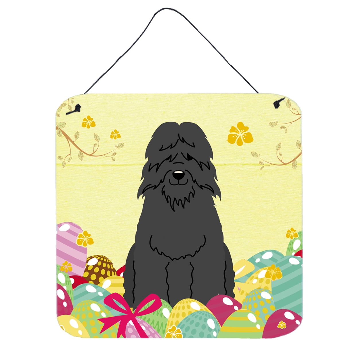 Easter Eggs Bouvier Des Flandres Wall or Door Hanging Prints