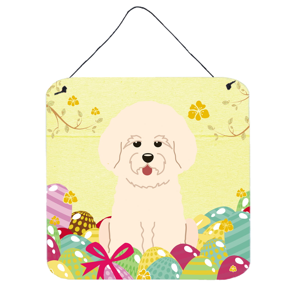 Easter Eggs Bichon Frise Wall or Door Hanging Prints