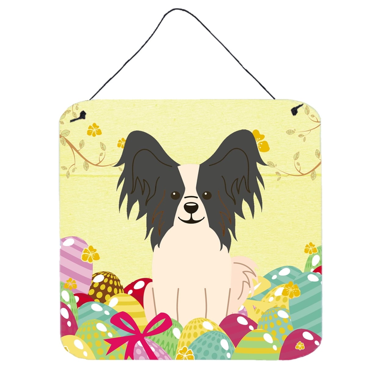 Easter Eggs Papillon Black White Wall or Door Hanging Prints