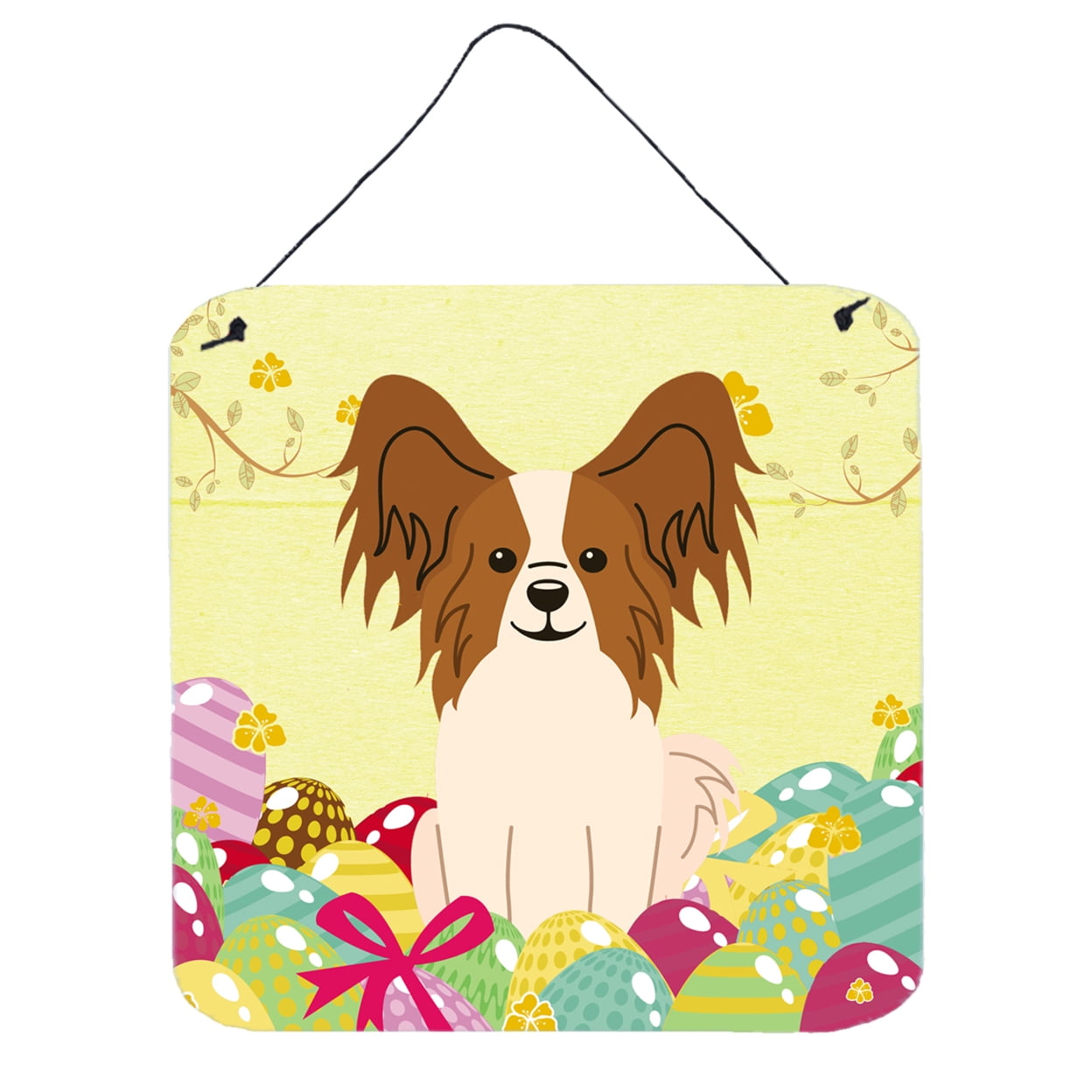 Easter Eggs Papillon Red White Wall or Door Hanging Prints