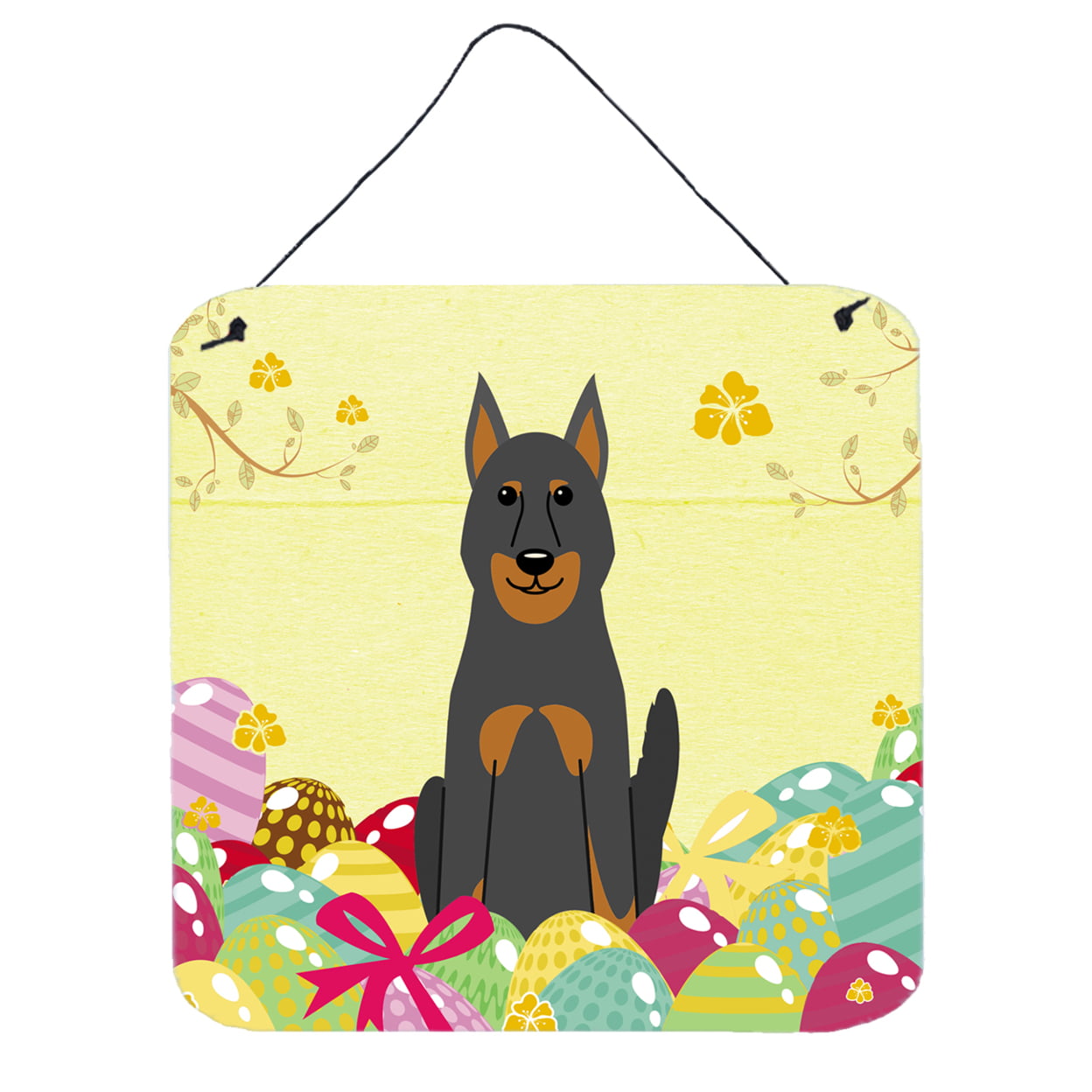 BB6080DS66 Easter Eggs Beauce Shepherd Dog Wall or Door Hanging Prints