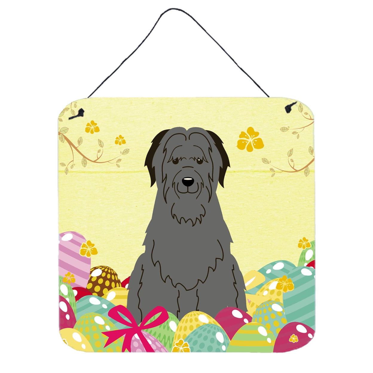 BB6081DS66 Easter Eggs Briard Black Wall or Door Hanging Prints