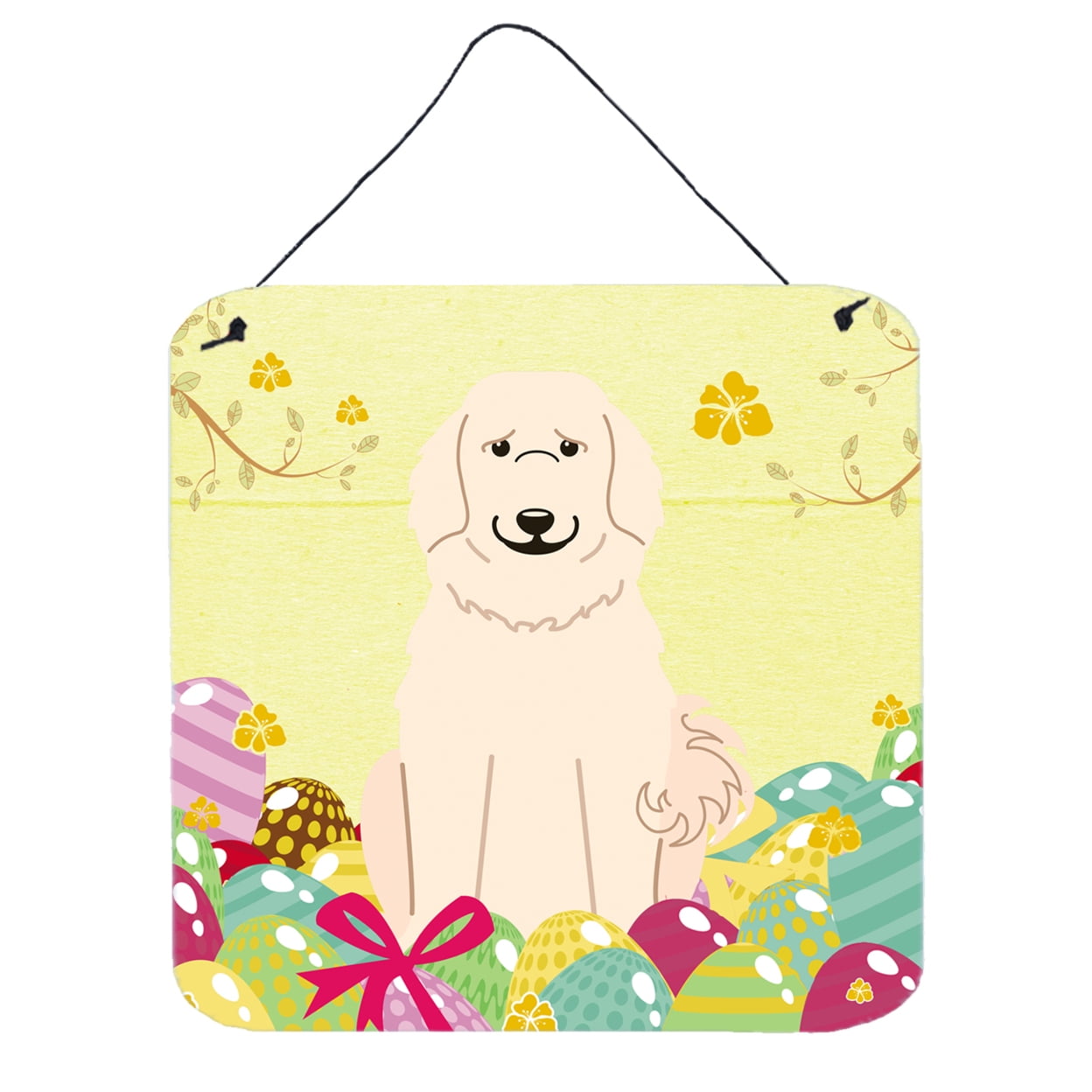 Picture of Carolines Treasures BB6083DS66 Easter Eggs Great Pyrenese Wall or Door Hanging Prints