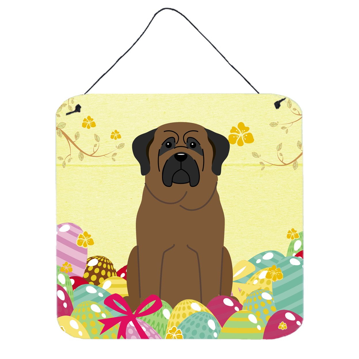 BB6084DS66 Easter Eggs Bullmastiff Wall or Door Hanging Prints