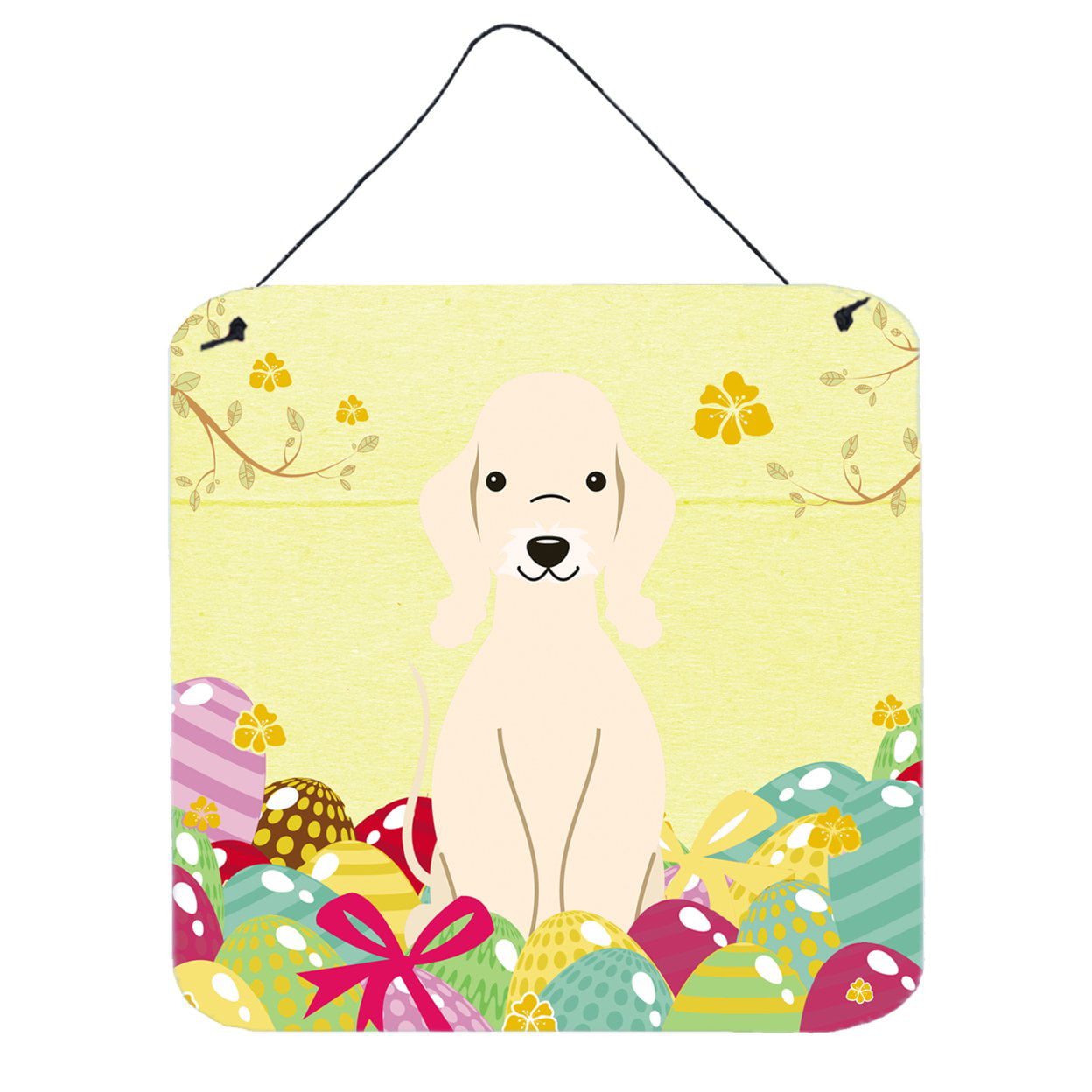 BB6091DS66 Easter Eggs Bedlington Terrier Sandy Wall or Door Hanging Prints