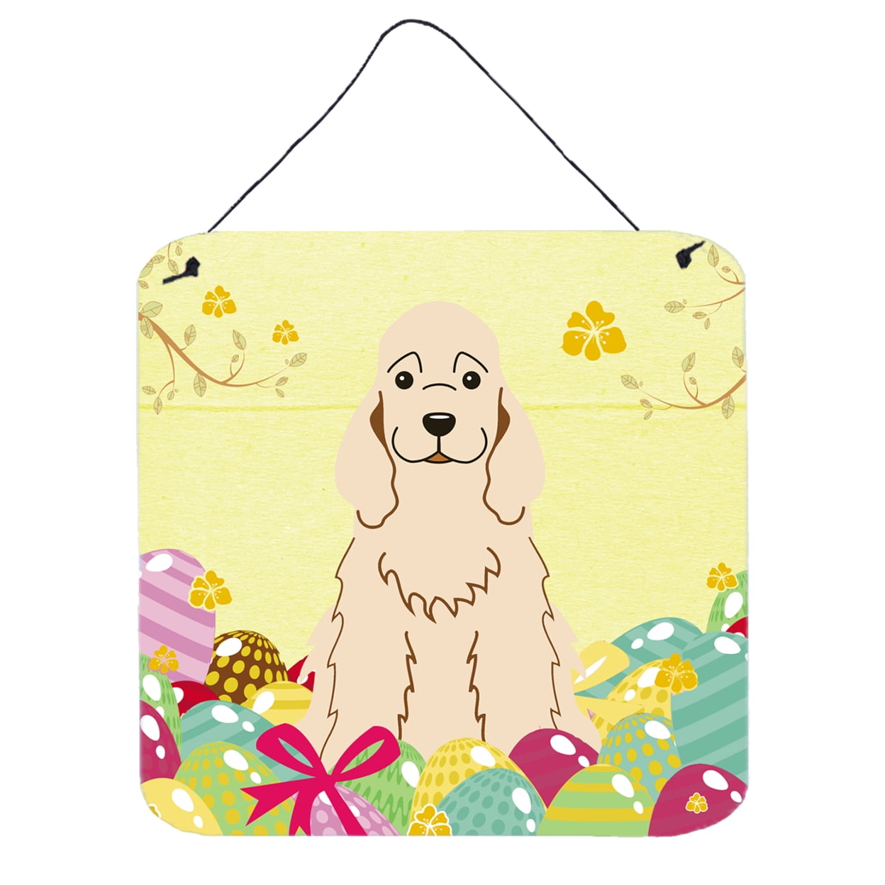 Easter Eggs Cocker Spaniel Buff Wall or Door Hanging Prints