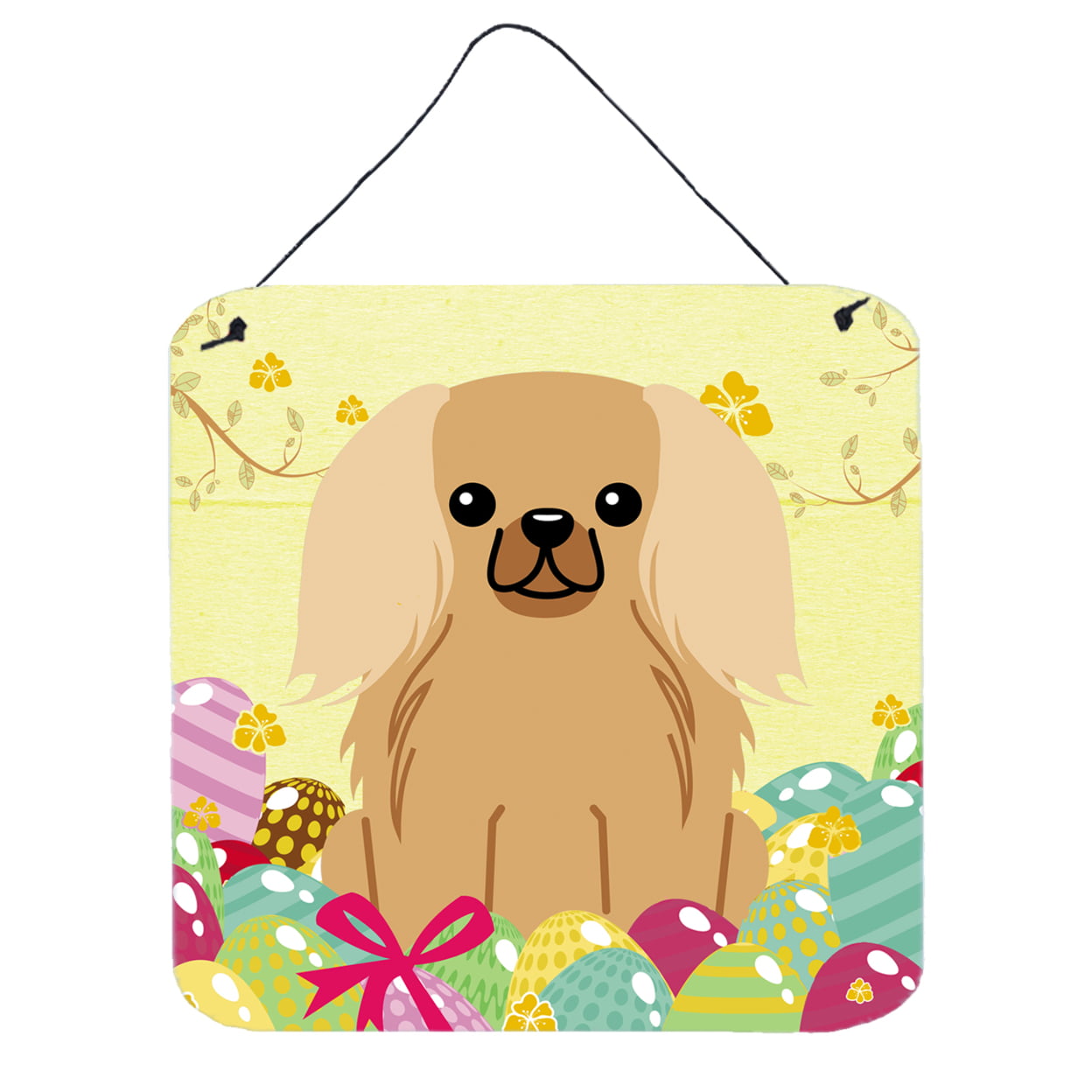 Easter Eggs Pekingnese Fawn Sable Wall or Door Hanging Prints
