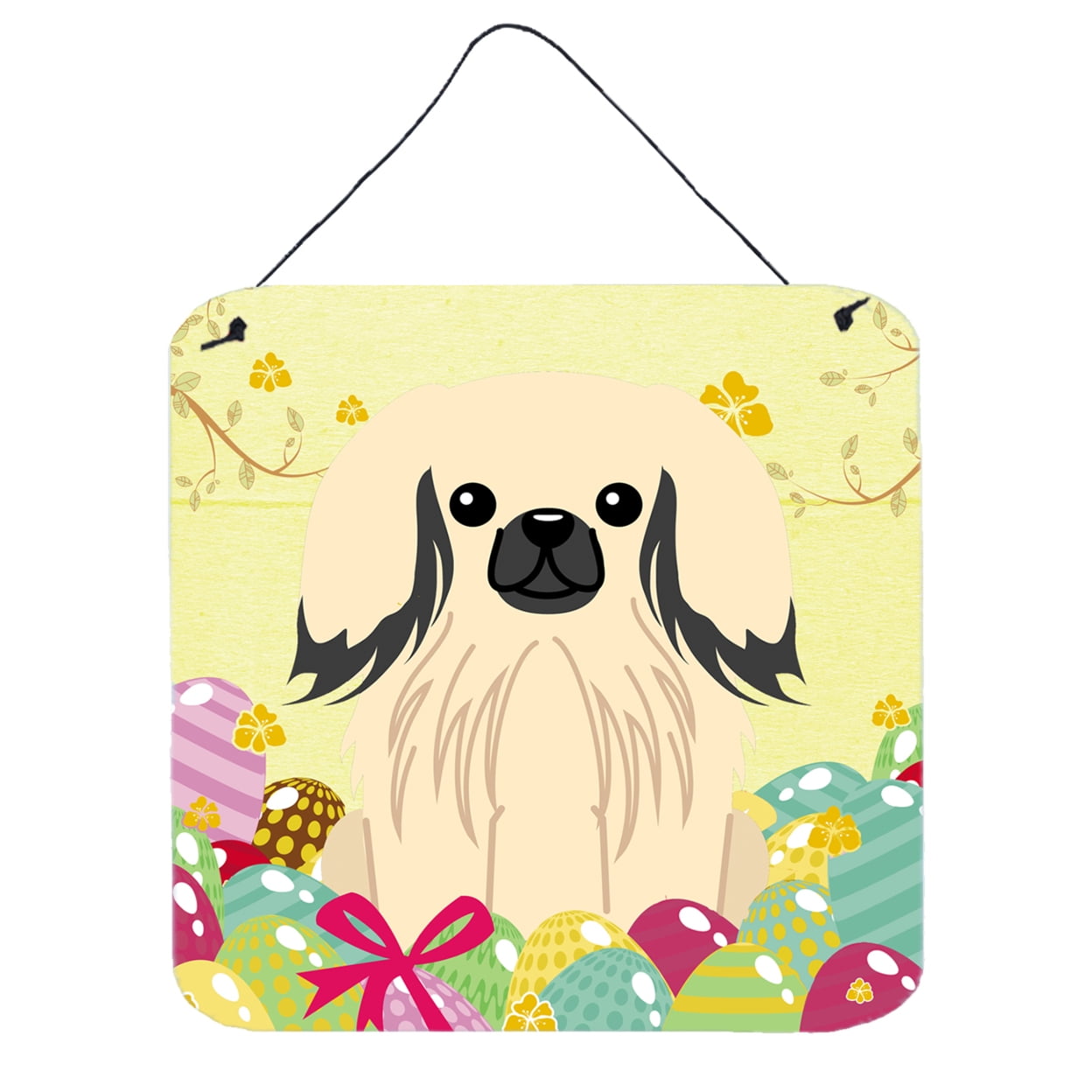 BB6106DS66 Easter Eggs Pekingnese Cream Wall or Door Hanging Prints