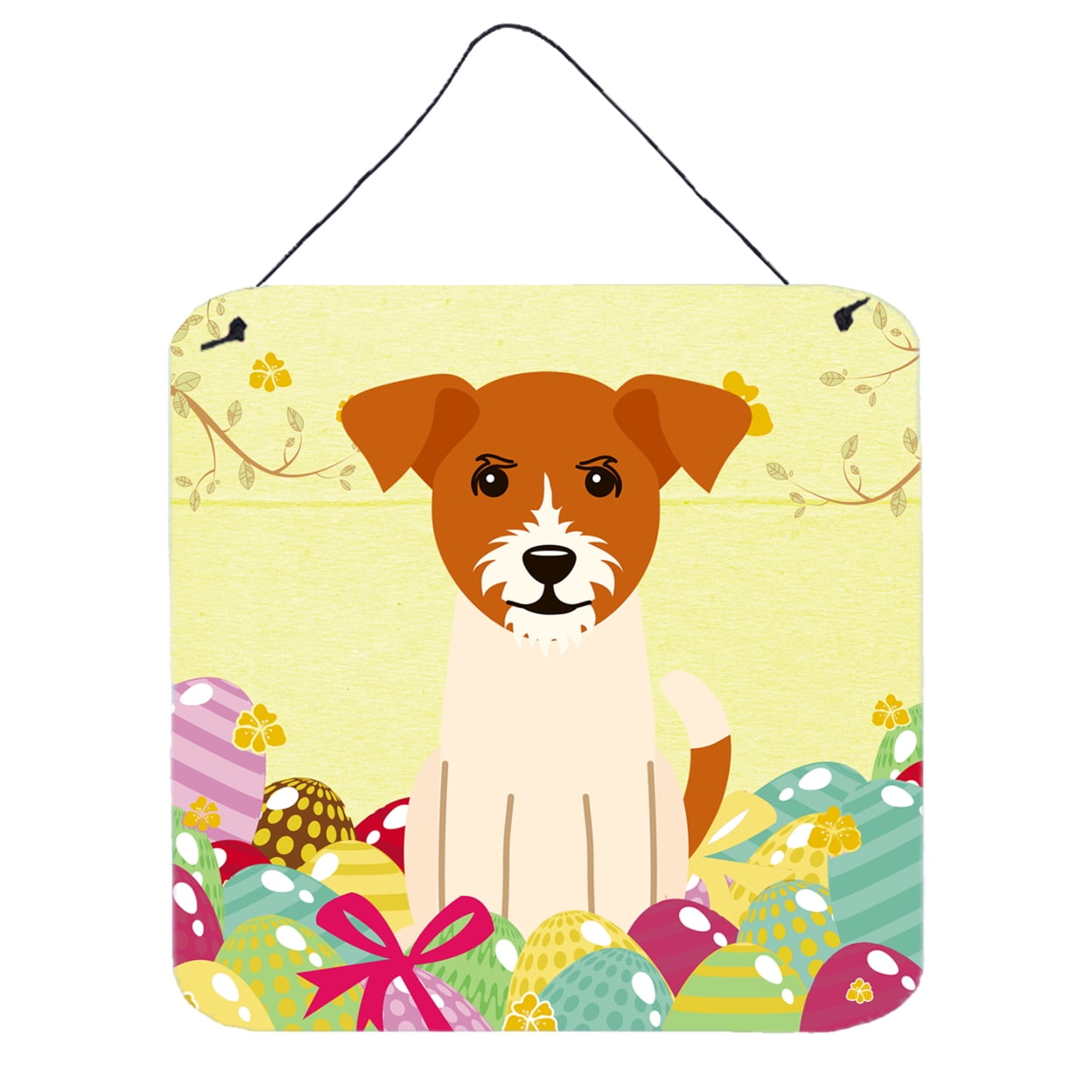 BB6108DS66 Easter Eggs Jack Russell Terrier Wall or Door Hanging Prints