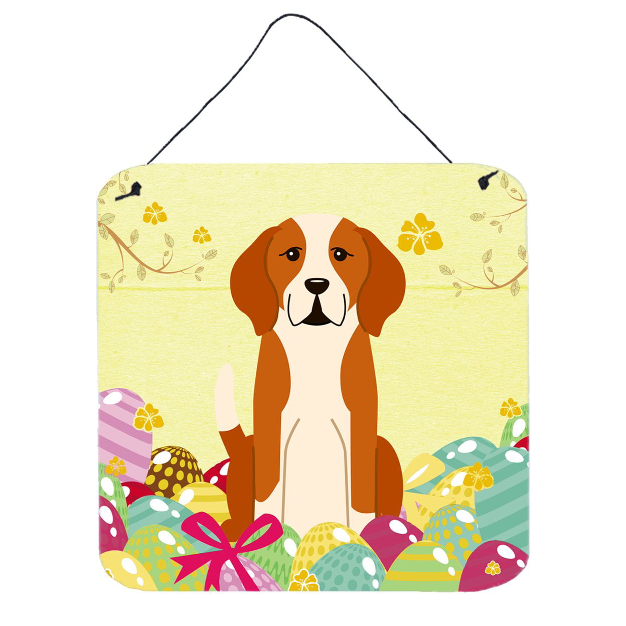 Easter Eggs English Foxhound Wall or Door Hanging Prints