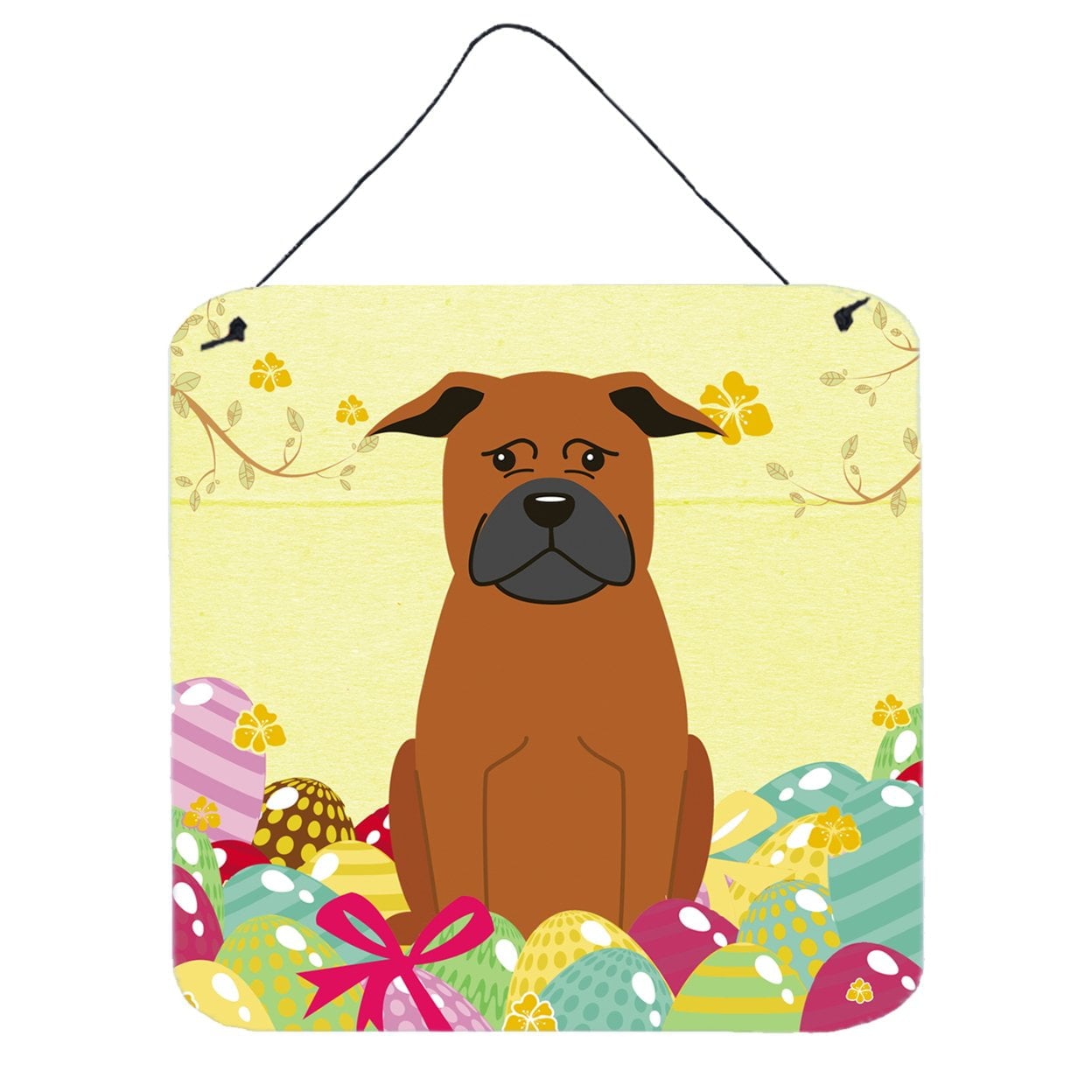 BB6111DS66 Easter Eggs Chinese Chongqing Dog Wall or Door Hanging Prints