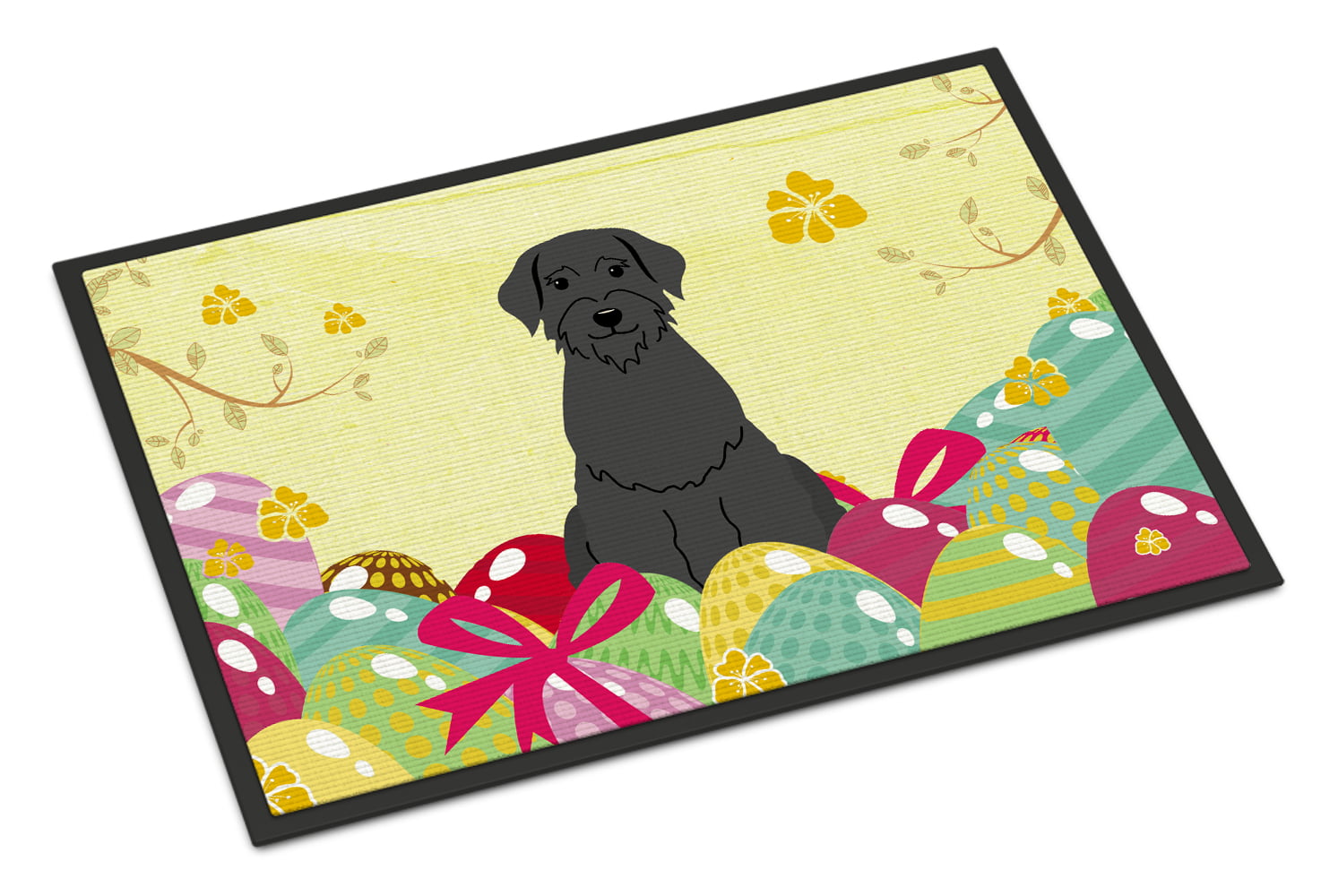 18 x 27 in. Easter Eggs Giant Schnauzer Indoor or Outdoor Mat