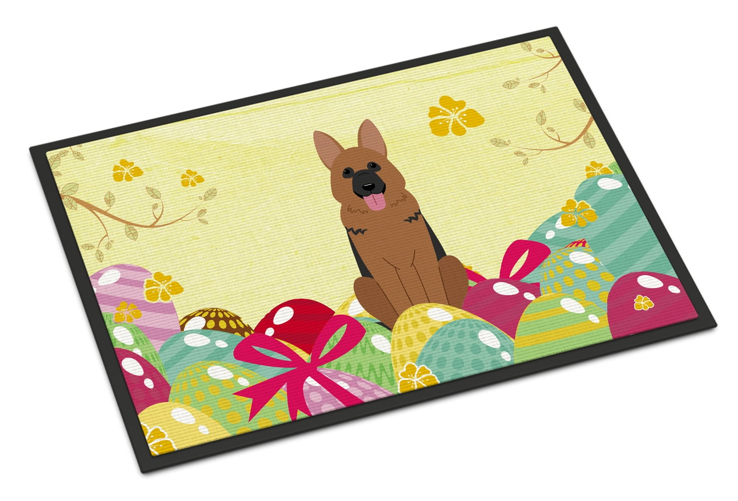 BB6067MAT 18 x 27 in. Easter Eggs German Shepherd Indoor or Outdoor Mat