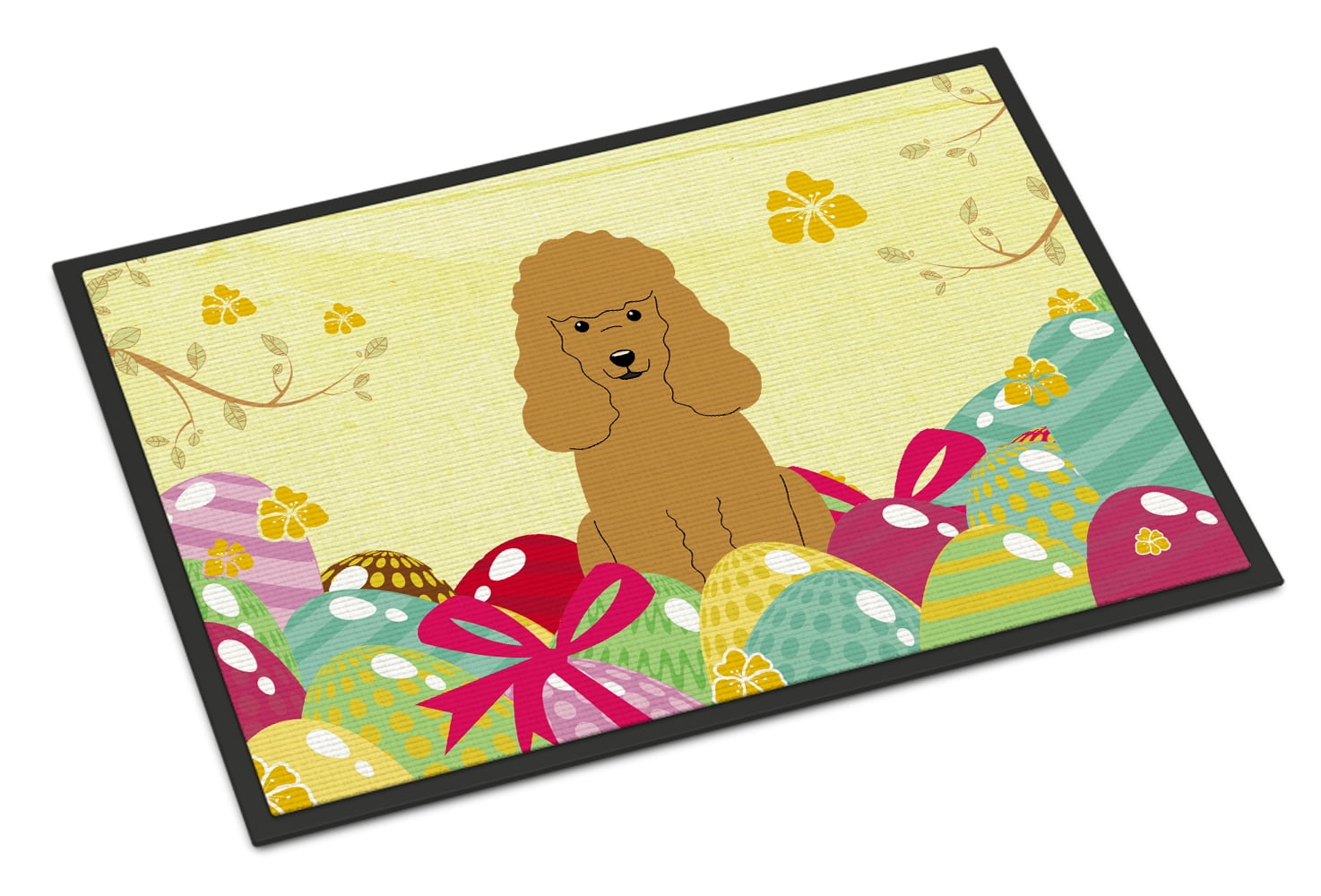 BB6069MAT 18 x 27 in. Easter Eggs Poodle Tan Indoor or Outdoor Mat