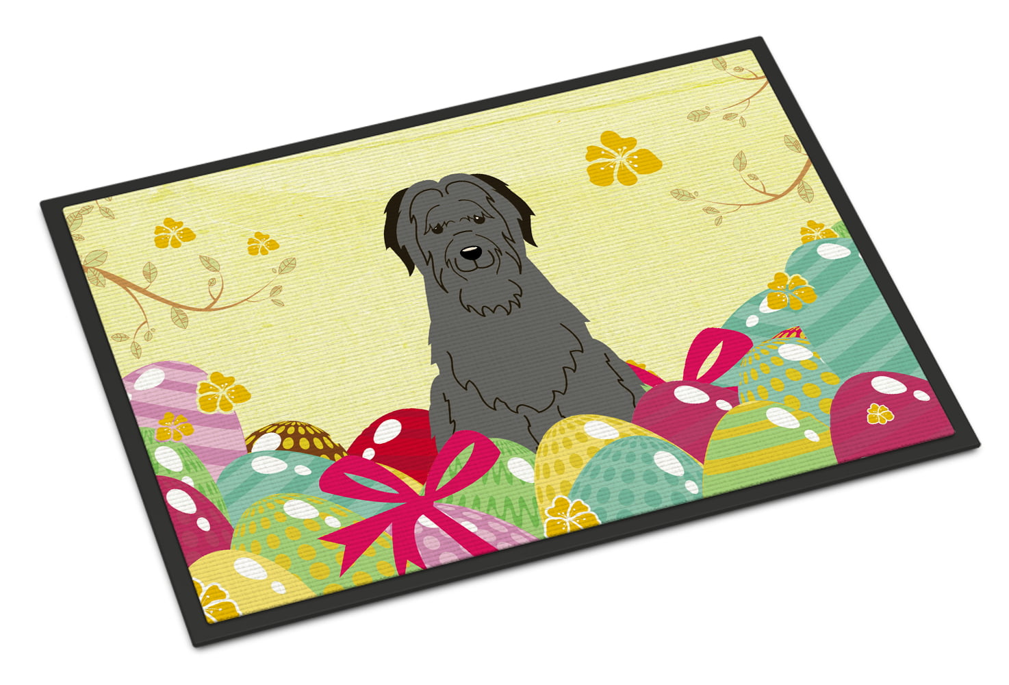 18 x 27 in. Easter Eggs Briard Black Indoor or Outdoor Mat
