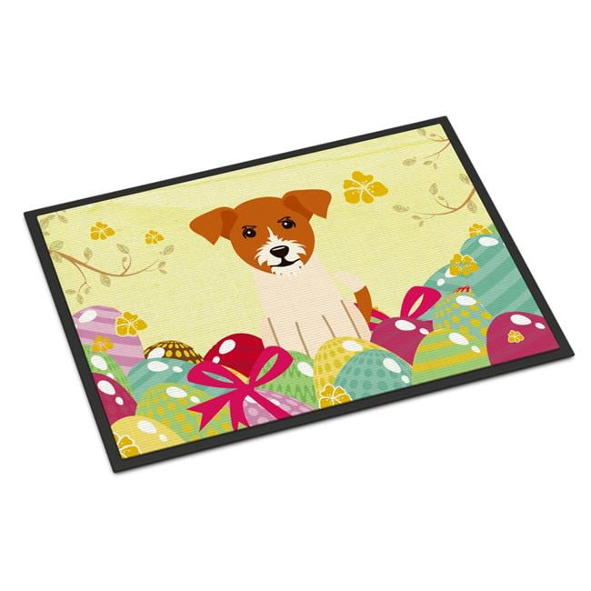 18 x 27 in. Easter Eggs Jack Russell Terrier Indoor or Outdoor Mat