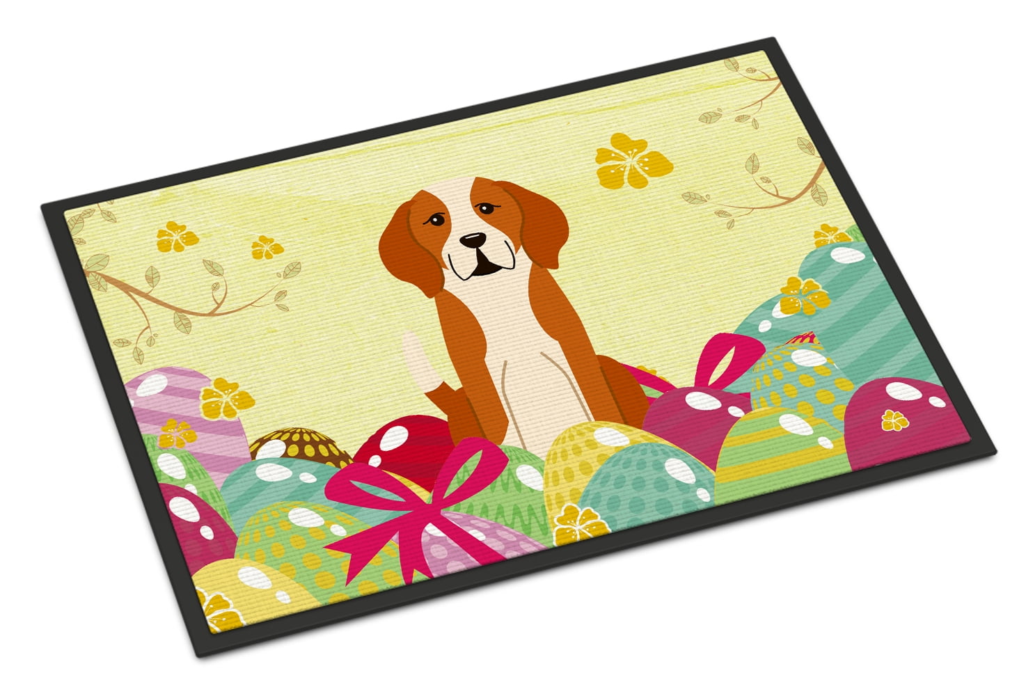 18 x 27 in. Easter Eggs English Foxhound Indoor or Outdoor Mat