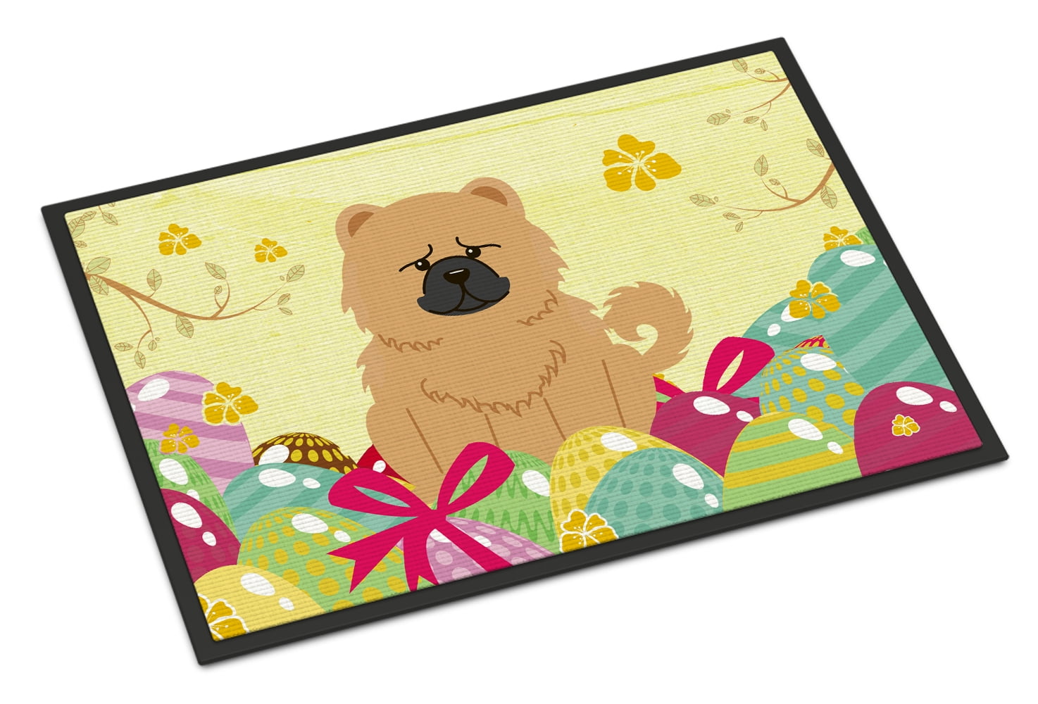 18 x 27 in. Easter Eggs Chow Chow Cream Indoor or Outdoor Mat