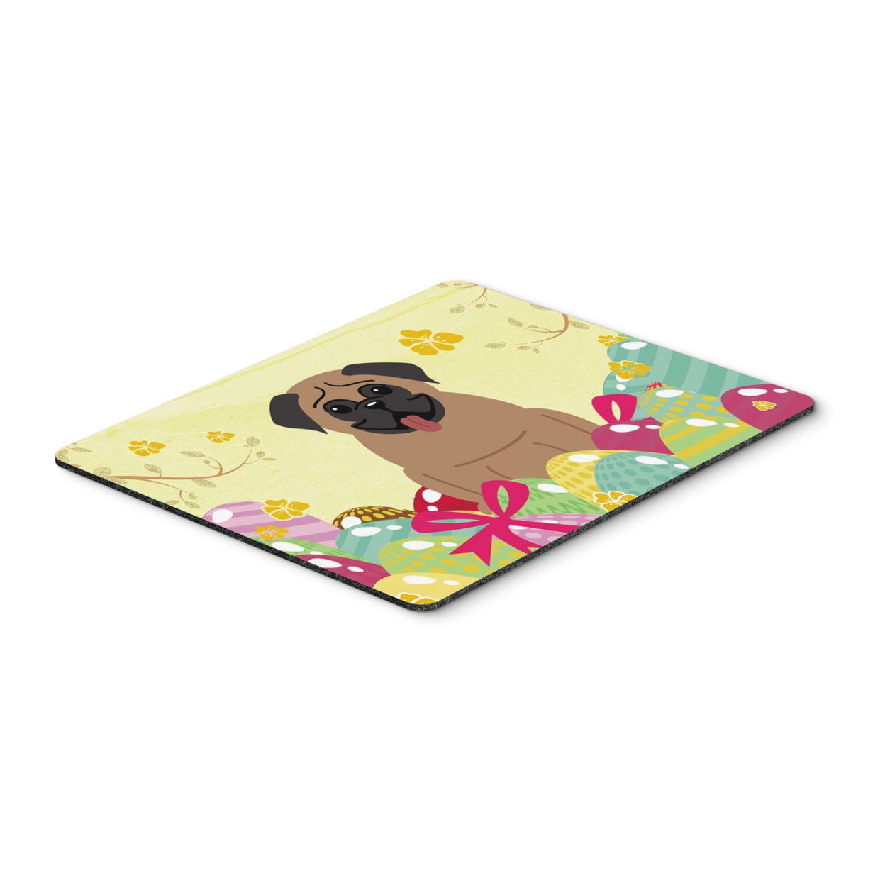 Easter Eggs Pug Brown Mouse Pad, Hot Pad or Trivet