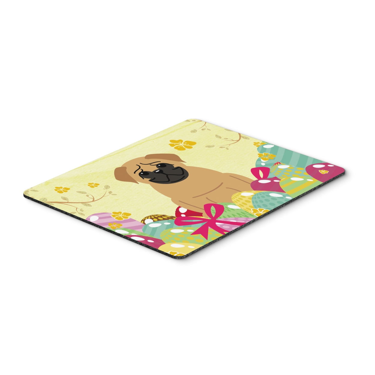 BB6007MP Easter Eggs Pug Brown Mouse Pad, Hot Pad or Trivet