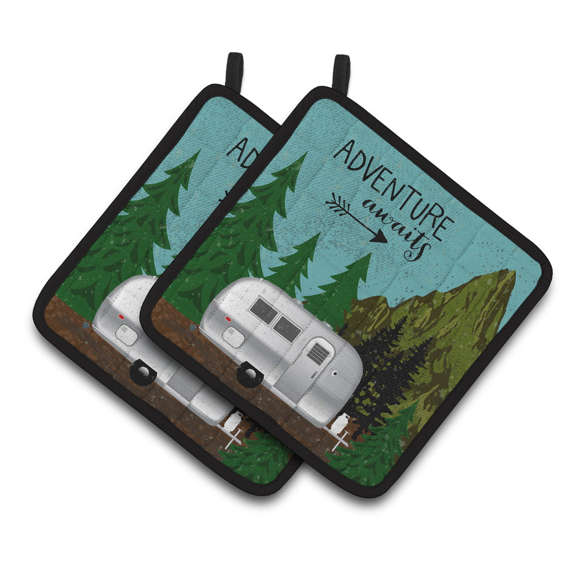 Picture of Carolines Treasures VHA3022PTHD Airstream Camper Adventure Awaits Pair of Pot Holders