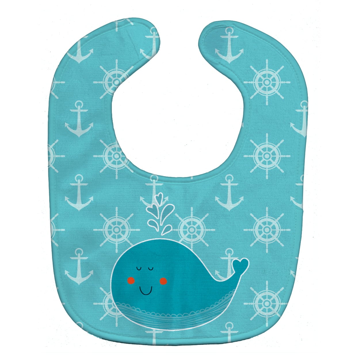 Whale With Anchors Baby Bib