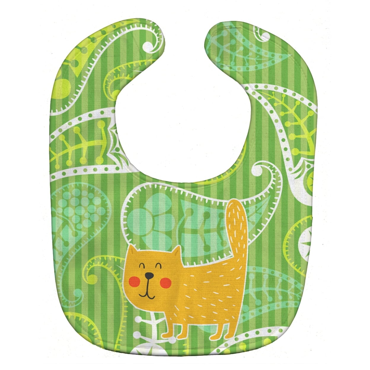 Cat on Paisley Baby Bib