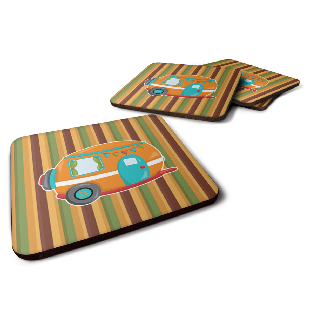 Retro Camper Foam Coasters - Set of 4