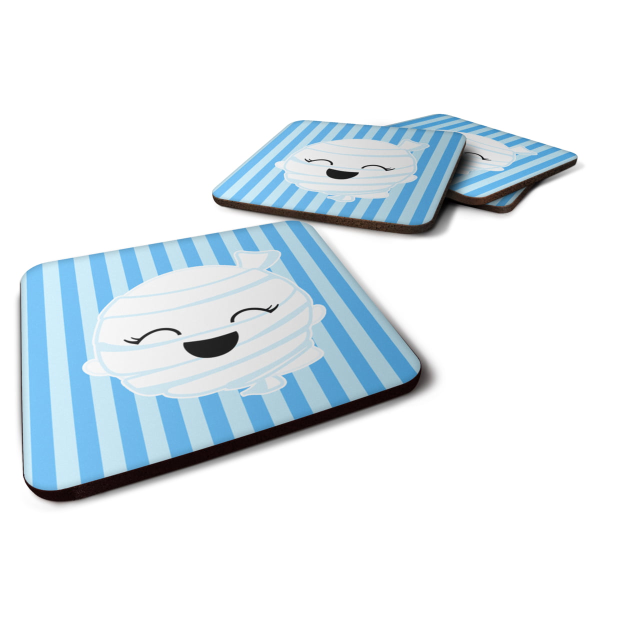 Halloween Ghost Mummy Foam Coasters - Set of 4