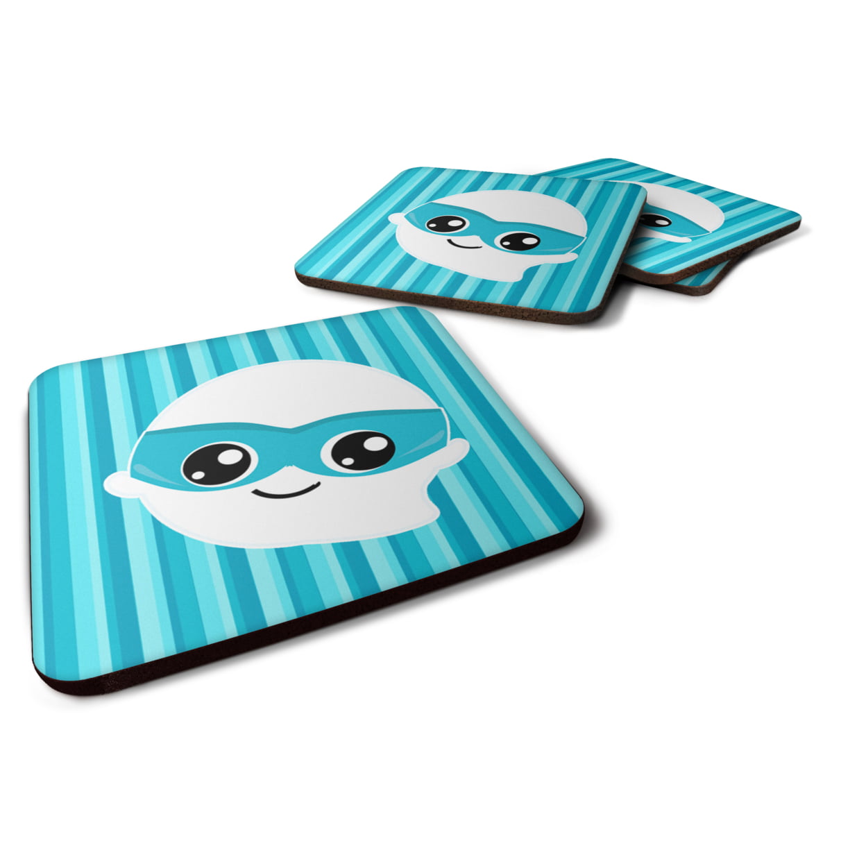 Halloween Ghost Superhero Foam Coasters - Set of 4