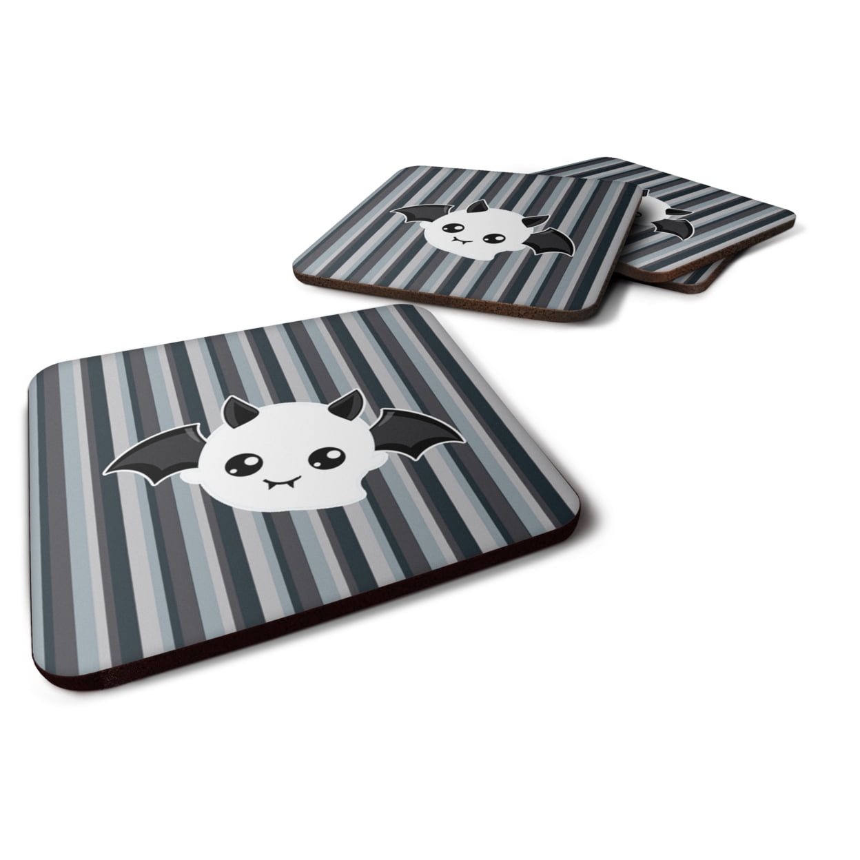 Halloween Ghost Bat Foam Coasters - Set of 4