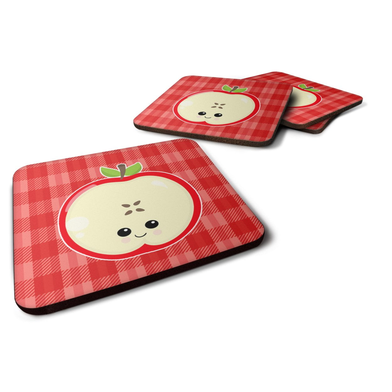 Apple Face Foam Coasters - Set of 4