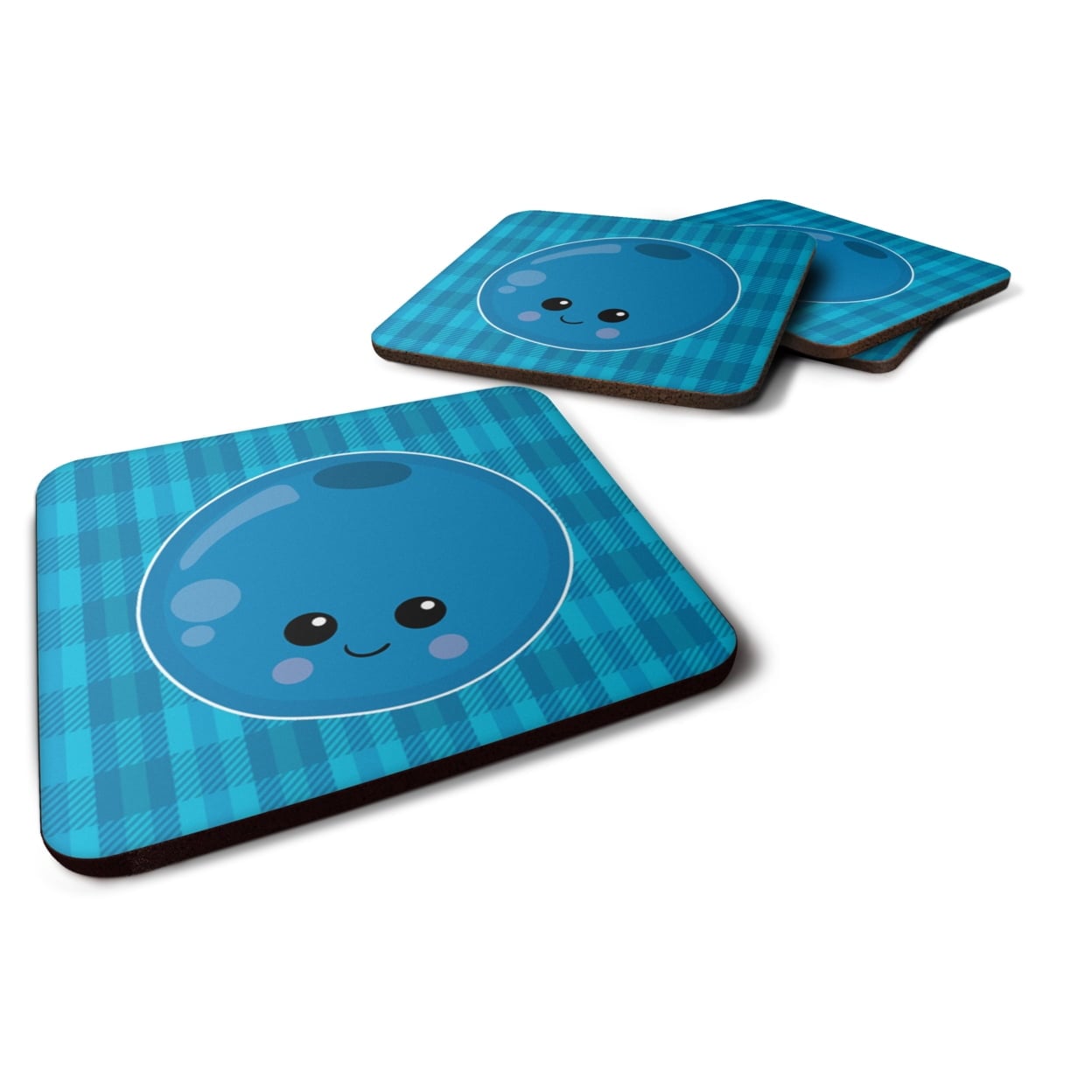Blueberry Face Foam Coasters - Set of 4