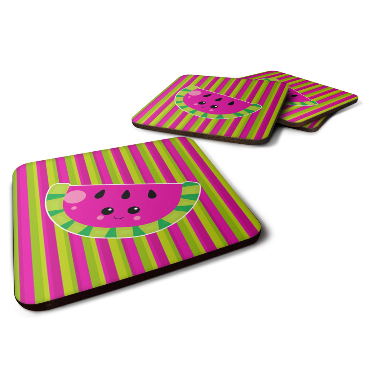 Watermelon Face Foam Coasters - Set of 4