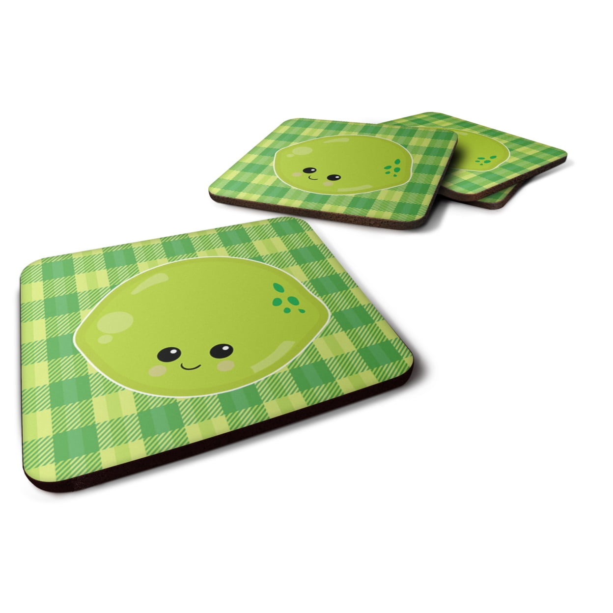 Lime Face Foam Coasters - Set of 4