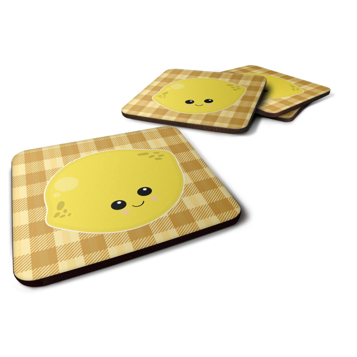 Lemon Face Foam Coasters - Set of 4