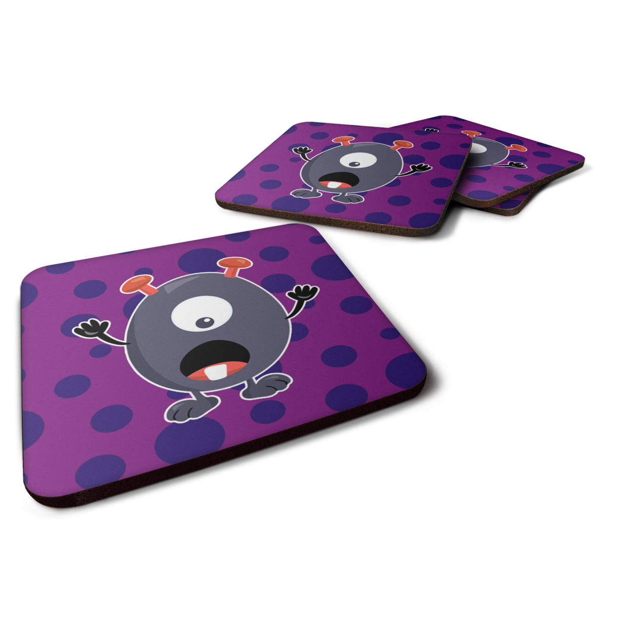 BB7002FC Little Monster Grape Gordo Foam Coasters - Set of 4