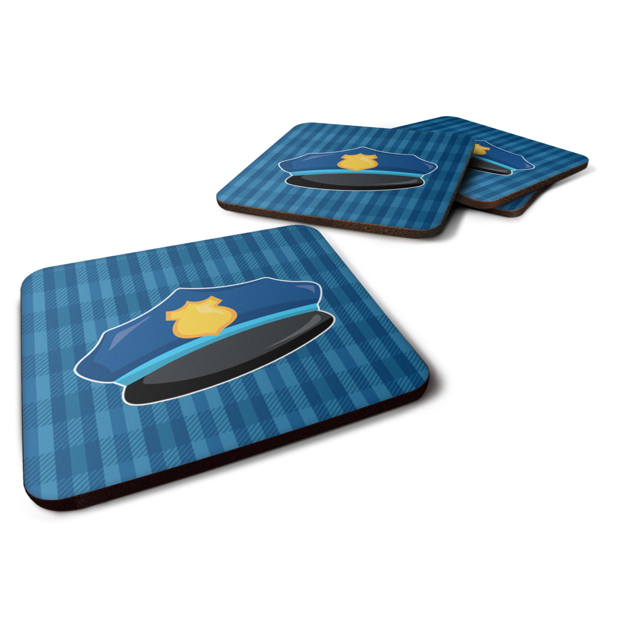 Police Hat Foam Coasters - Set of 4
