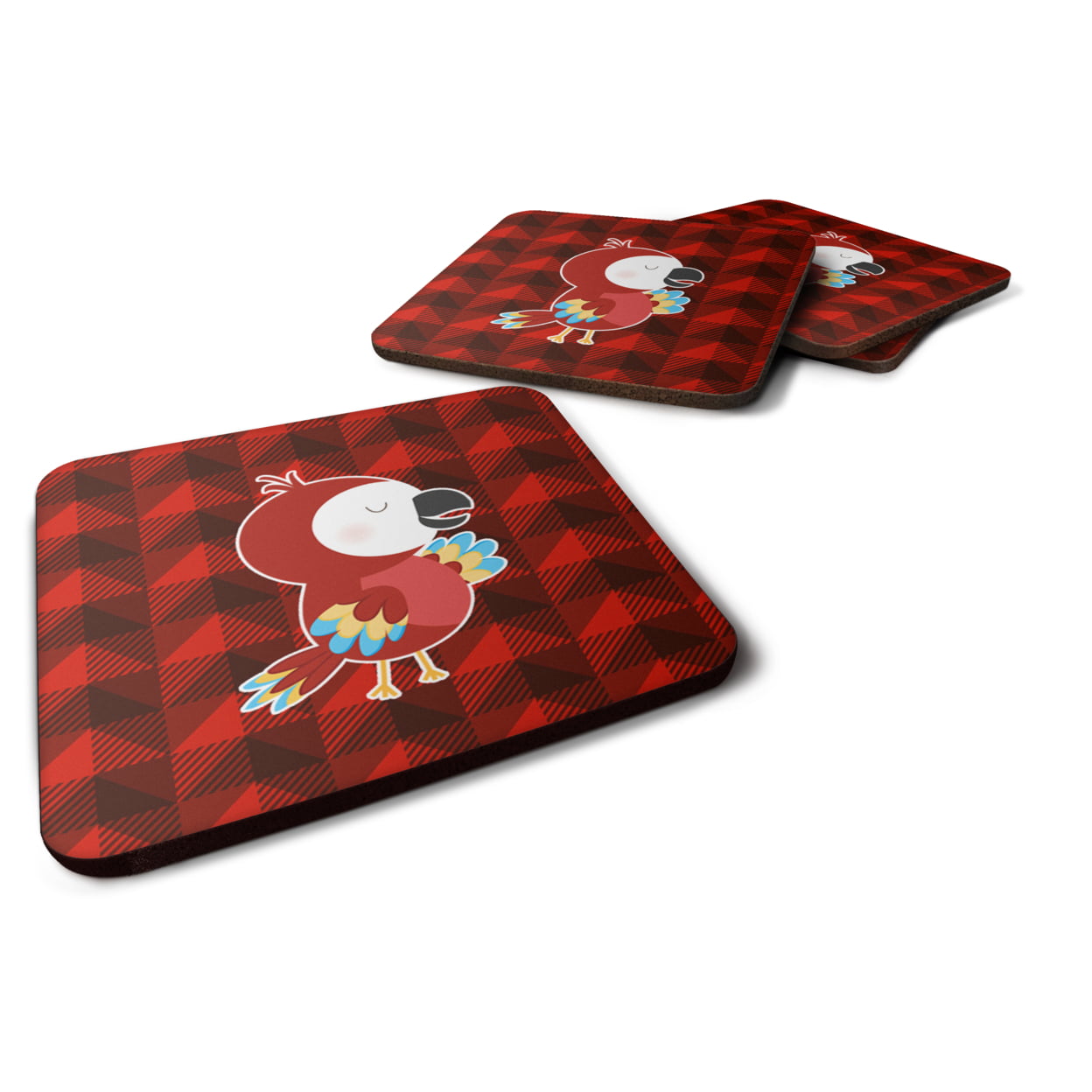 Parrot Foam Coasters - Set of 4
