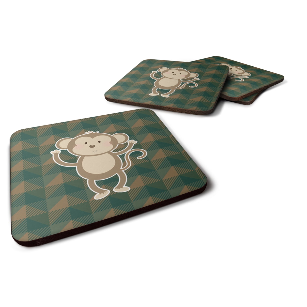BB7025FC Monkey Foam Coasters - Set of 4