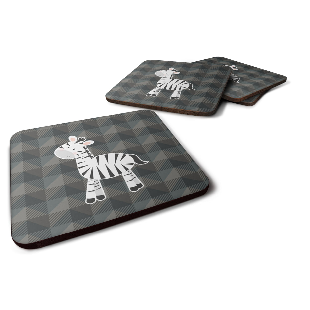 Zebra Foam Coasters - Set of 4