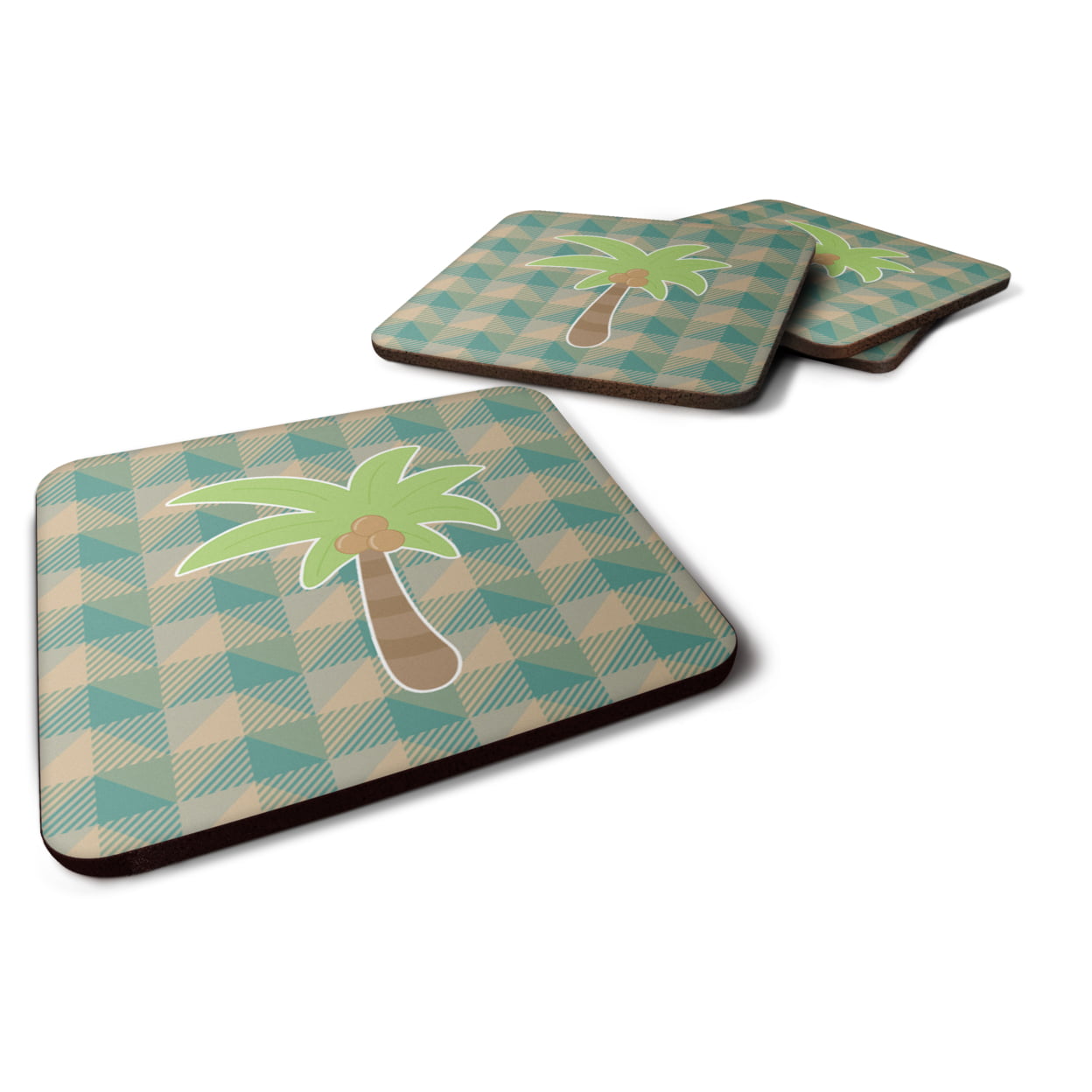 BB7028FC Palm Tree Foam Coasters - Set of 4