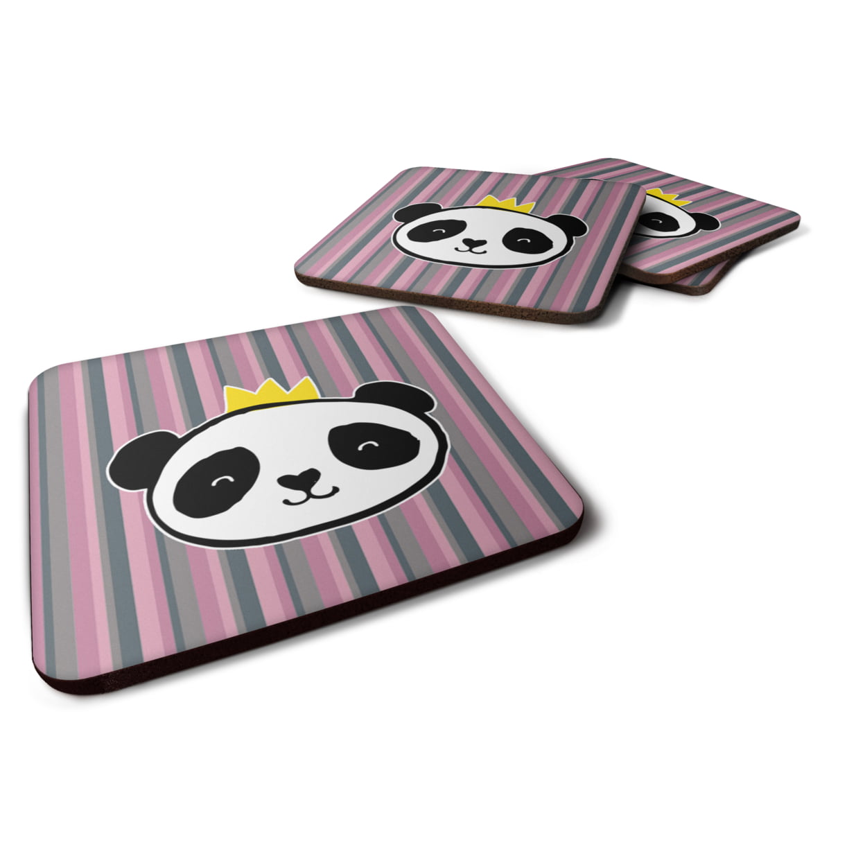 Panda Bear Queen Foam Coasters - Set of 4