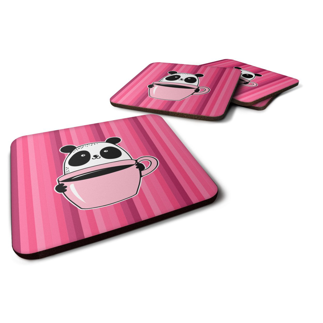 Panda Bear Coffee Foam Coasters - Set of 4