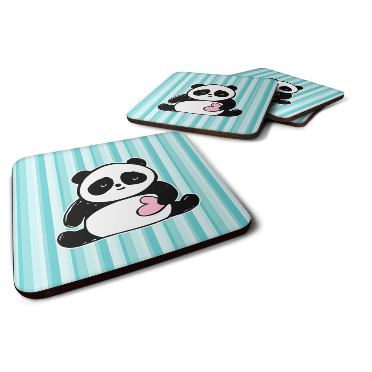 Panda Bear Love Foam Coasters - Set of 4
