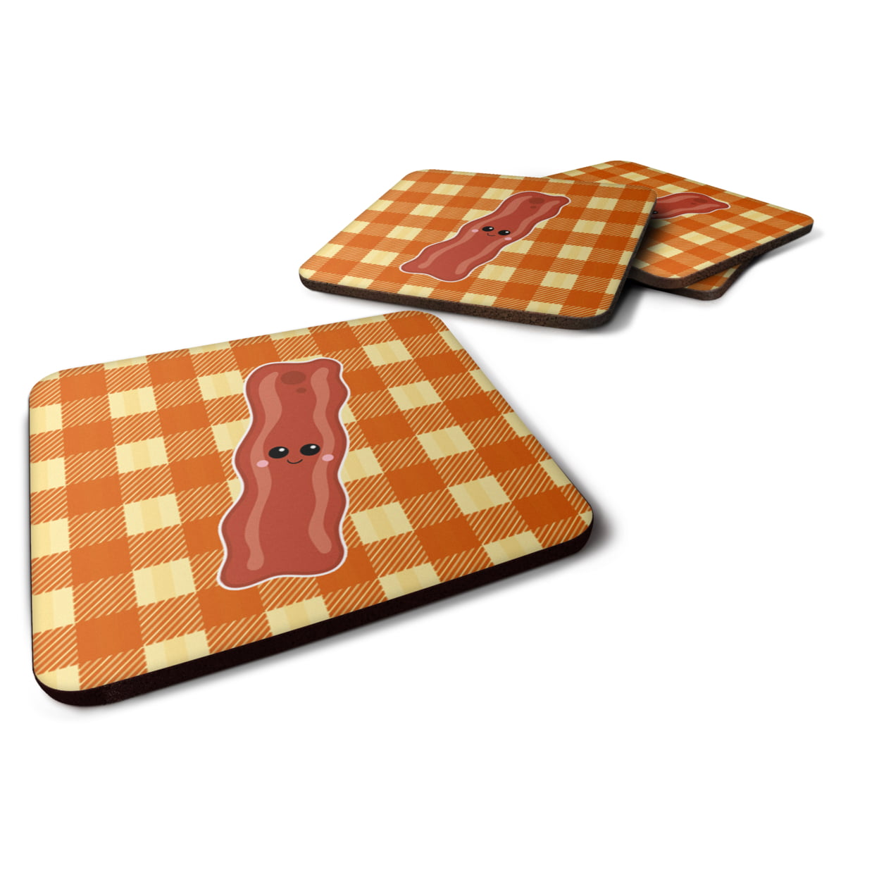 Bacon Face Foam Coasters - Set of 4